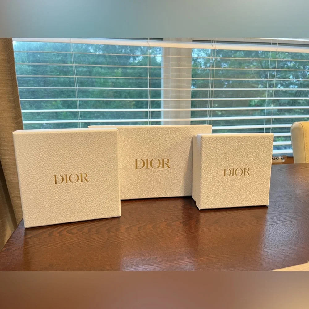 Dior Luxurious White Boxes with Gold Accents